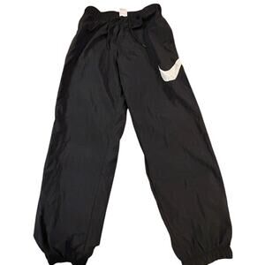 Nike Women Joggers Black Swoosh Track Pants Size Small Athletic Wind Pants